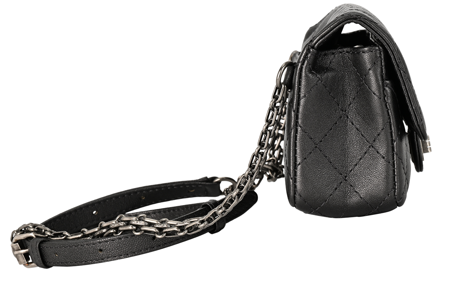 Reissue Belt Bag, &pound;1,800, Handbags, Grey, Faux Leather/Lambskin Leather/Leather, Side view